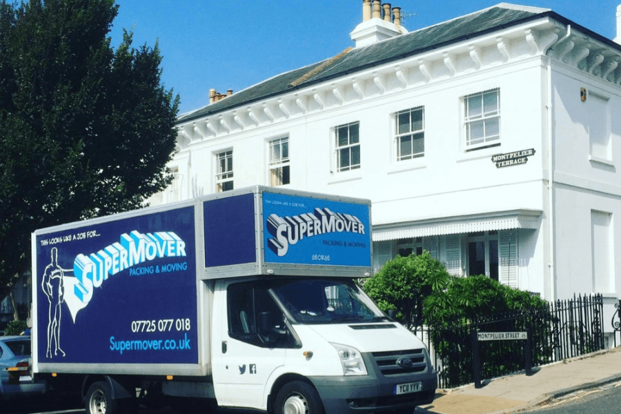 SuperMover Removals large van in front of home in Brighton